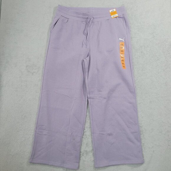 NEW Puma Ladies Fleece Straight Leg Pant XXL Purple Cotton Blend// 25PT - Picture 1 of 9